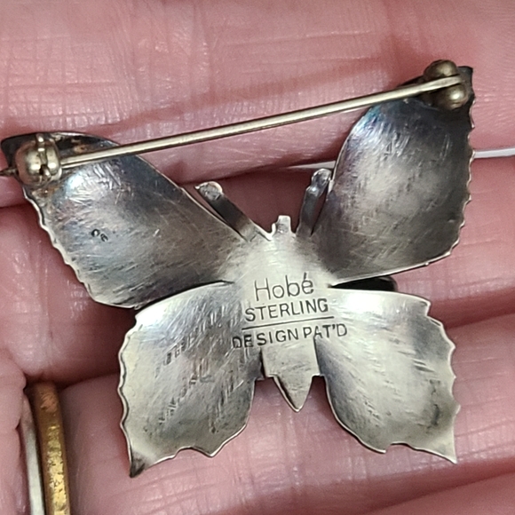 Vintage Hobe Sterling Silver Butterfly Brooch 3D 925 7g RARE estate Vtg - Picture 5 of 6